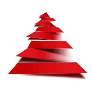 红色 节日 圣诞树 简笔画 装饰